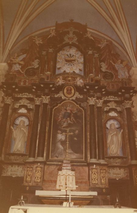 retable, tableau : Assomption de la Vierge avec saint Bernard de Clairvaux et saint Benoît de Nurcie