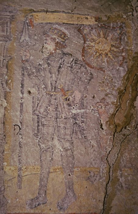 Maison-forte de la Sauffaz : Peinture monumentale, détail (Josué)