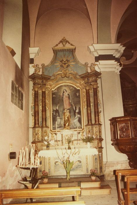 retable latéral, tableau : Remise du rosaire (la)