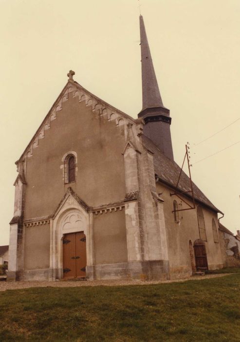 Eglise Saint-Fiacre de Ronchères : façade occidentale, vue générale