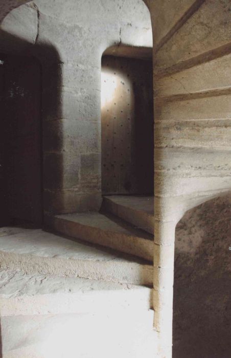 Ancien château : escalier à vis non localisé, vue partielle