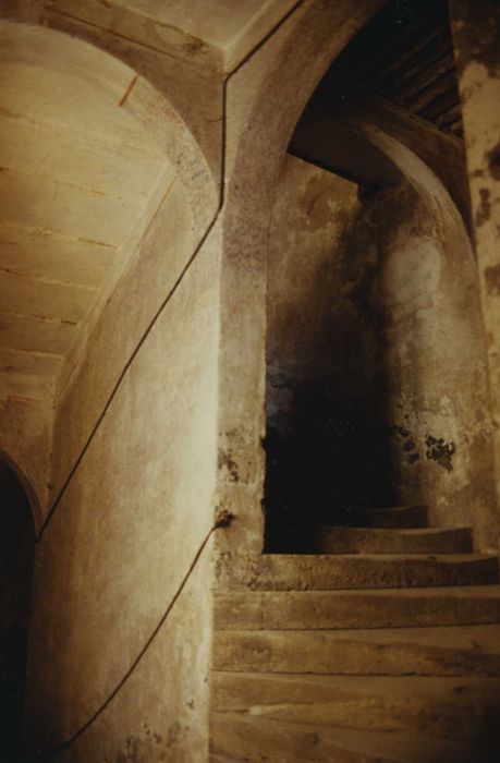 Ancien hôtel de Peyrat : grand escalier droit, vue partielle