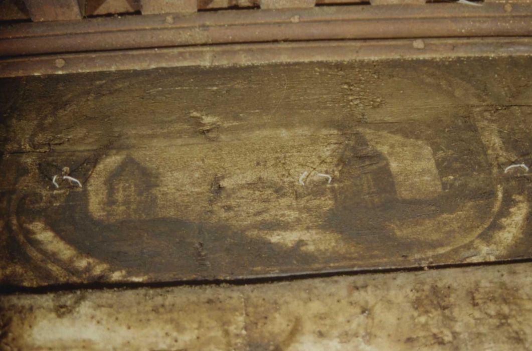 Ancien hôtel de Peyrat : salle à manger, plafond peint, détail