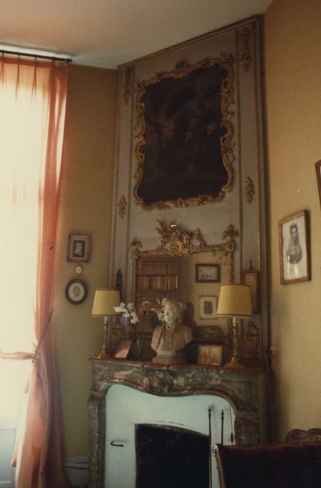 Maison Joseph-Joubert : petite bibliothèque du rez-de-chaussée, cheminée, vue générale