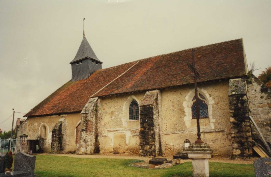 Ancienne église Saint-Loup à la Villotte : façade latérale sud, vue générale