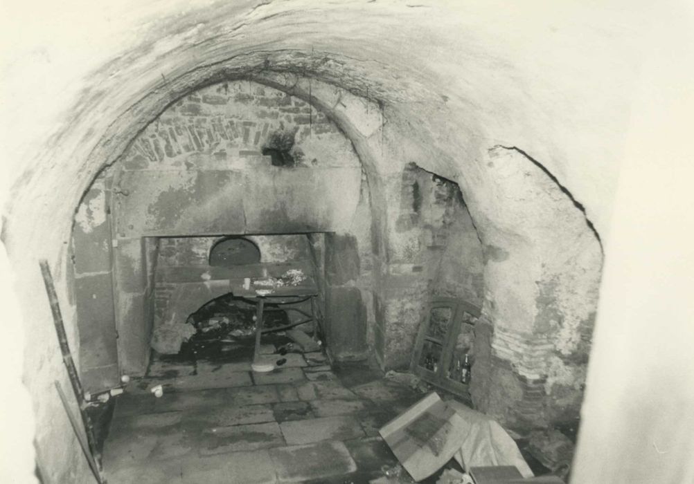 Abbaye (ancienne) : maison abbatiale, caves, vue générale de la cheminée