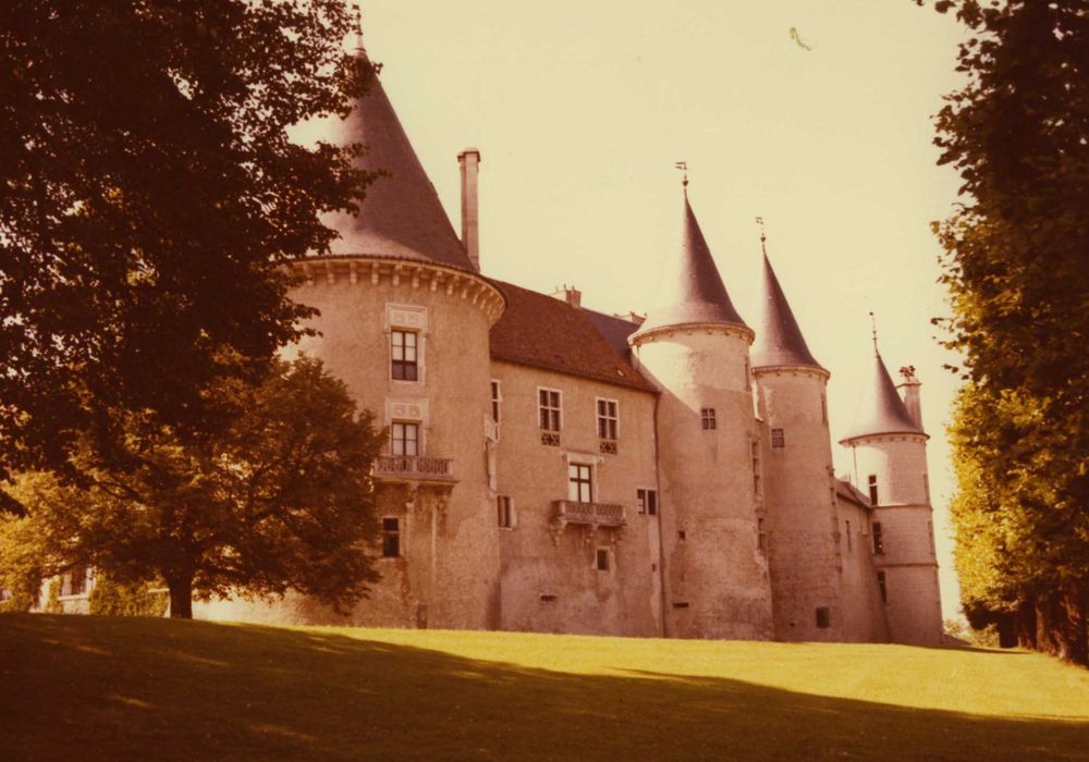 Château de Bourlémont : façade est, vue générale