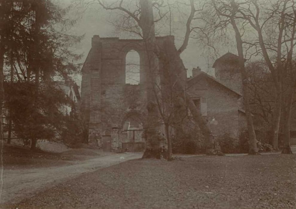 Abbaye d'Hérivaux (ancienne) : église abbatiale, vue partielle des ruines