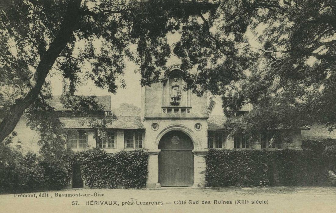 Abbaye d'Hérivaux (ancienne) : porterie, vue partielle