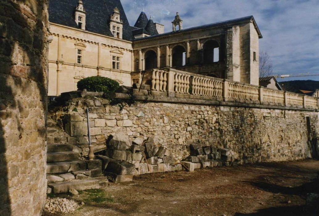 mur de soutènement de  la terrasse de sud, vue partielle