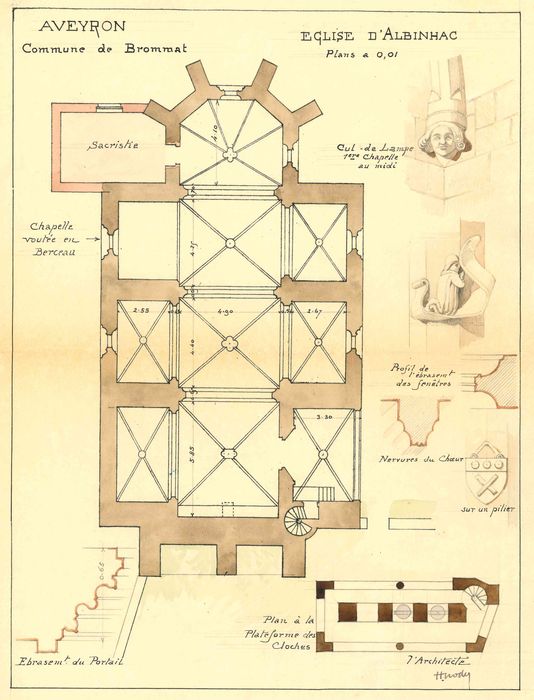 plan (encre sur papier), vue générale