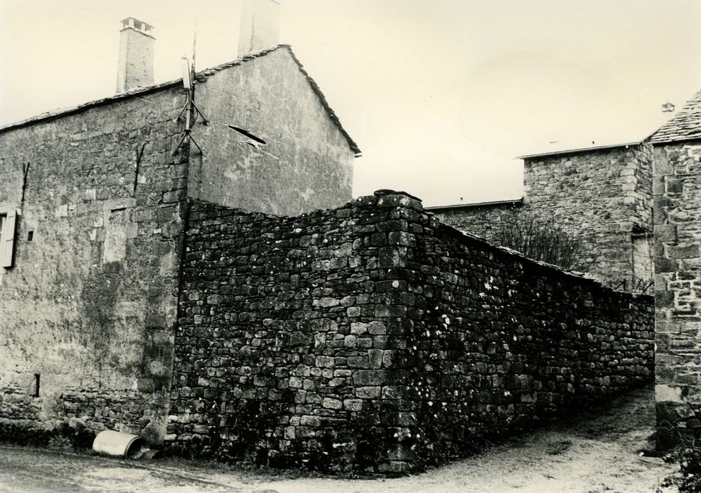 angle nord-ouest du mur de clôture du jardin, vue générale