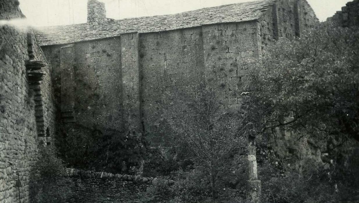 façade nord du donjon, vue partielle