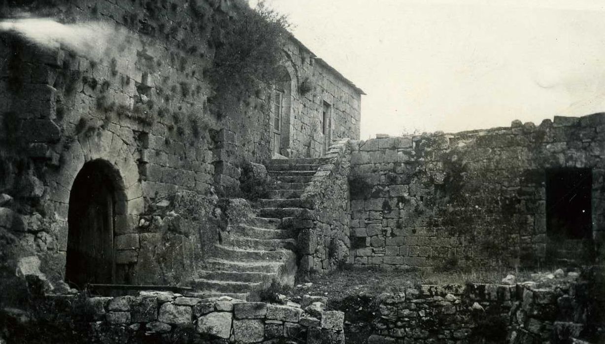 façade sud du donjon, vue partielle