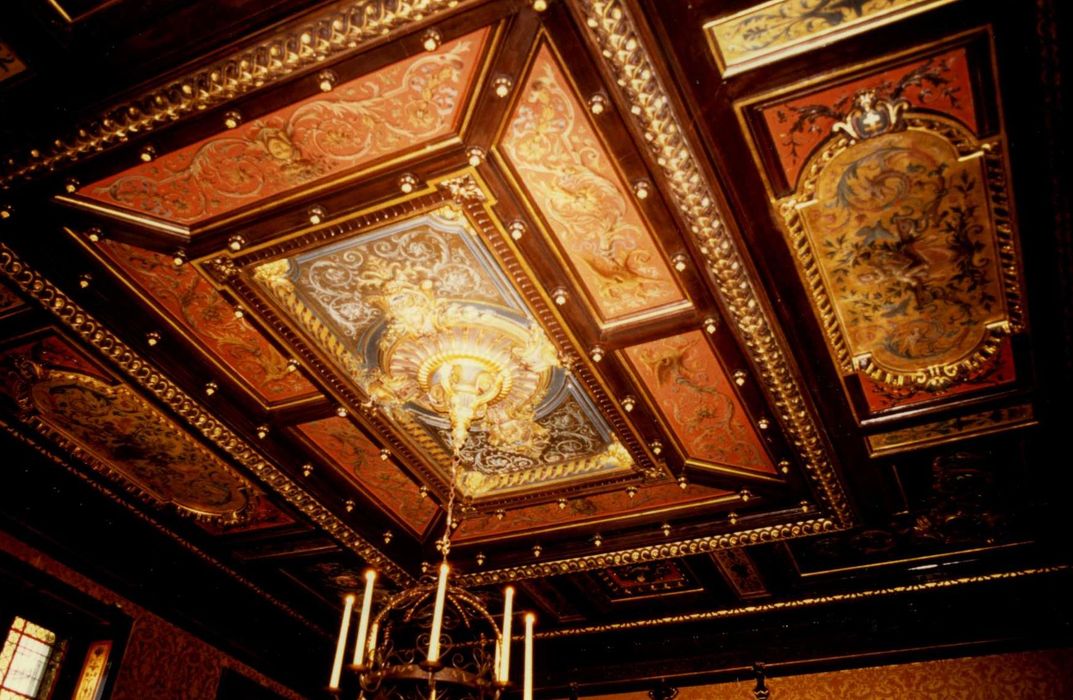 Grand salon du rez-de-chaussée, vue partielle du plafond