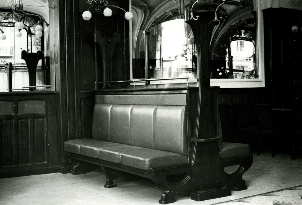 salle de restaurant, détail d’une banquette