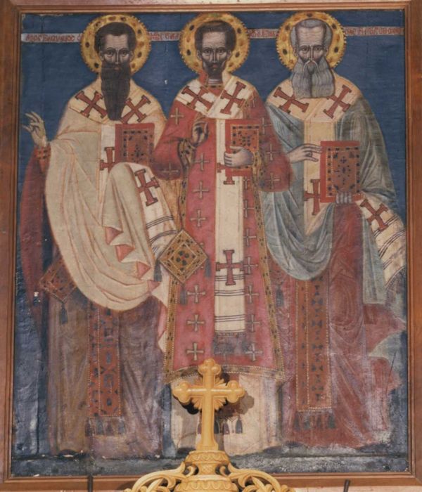 tableau : saint Jean Chrysostome, saint Basile et saint Grégoire de Naziance, ou les trois hiérarques