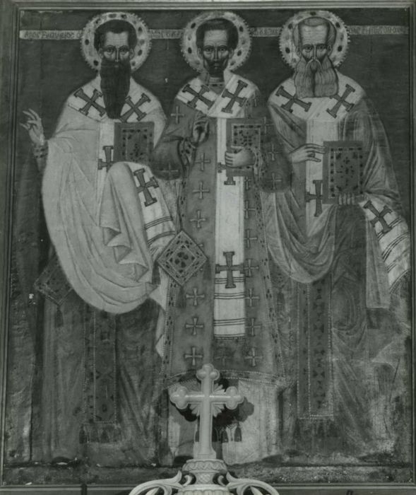 tableau : saint Jean Chrysostome, saint Basile et saint Grégoire de Naziance, ou les trois hiérarques