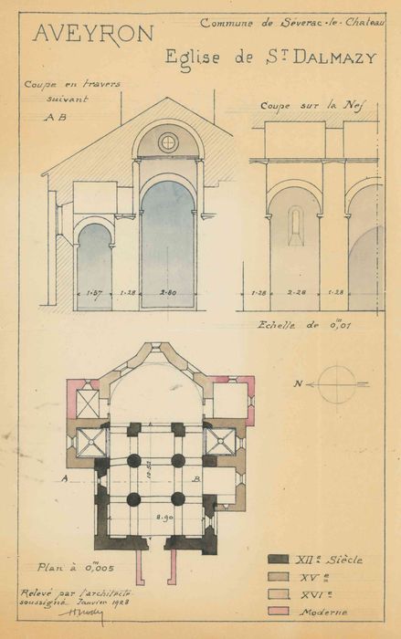 plan, élévations (encre sur papier)