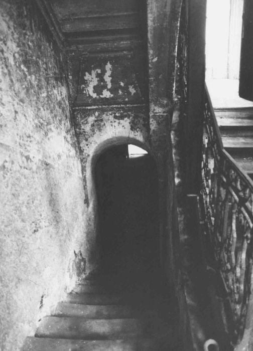 escalier menant au 1er sous-sol depuis le rez-de-chaussée