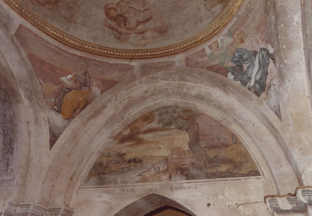 croisée du transept, peinture monumentale de l’arc diaphragme nord