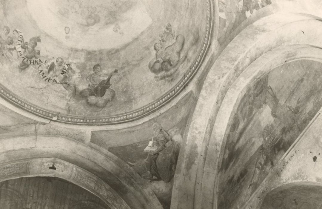 coupole de la croisée du transept, peinture monumentale, vue partielle