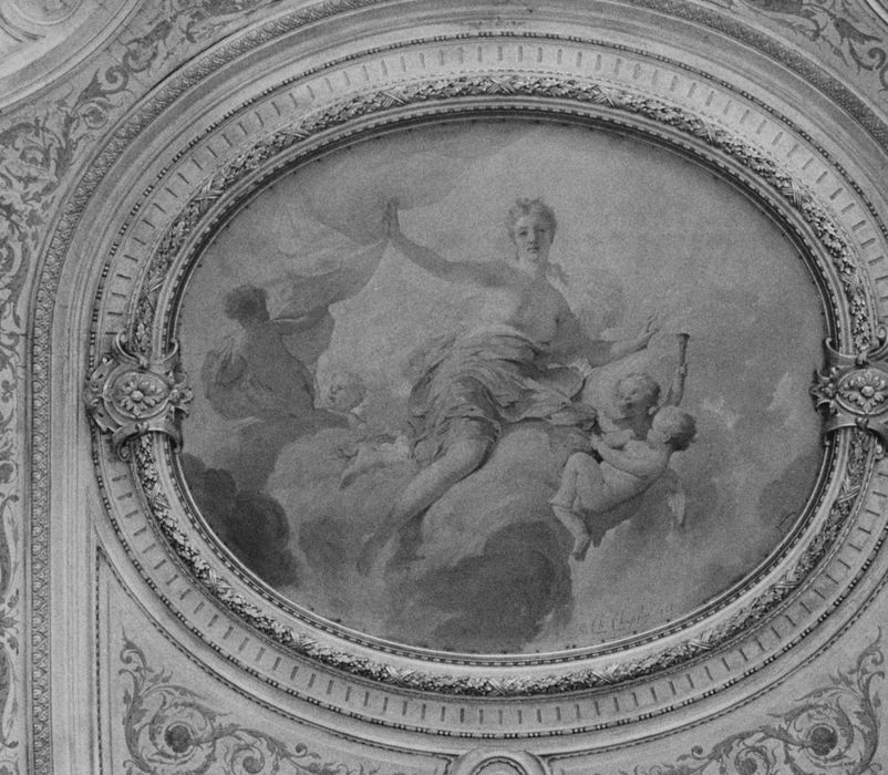 hall d’entrée, peinture du plafond