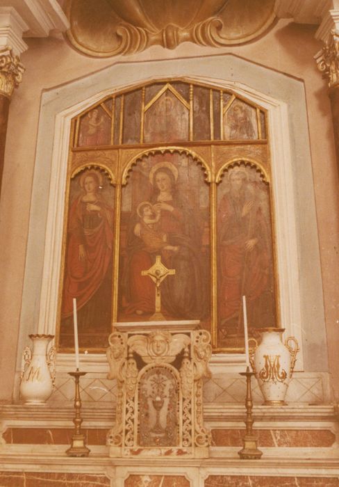 triptyque (panneaux peints) : Vierge à l'Enfant entre saint André et sainte Réparate, L'Annonciation et Dieu le Père ou le Christ bénissant - © Ministère de la Culture (France), Médiathèque du patrimoine et de la photographie, tous droits réservés