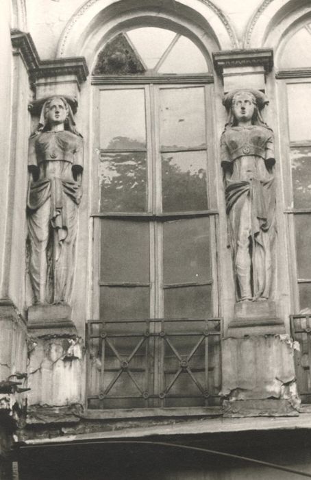 façade postérieure du bâtiment sur rue, détail