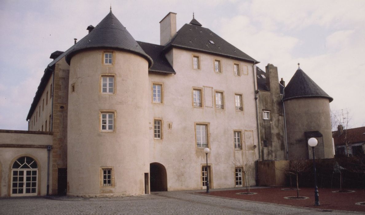 vue partielle du château dans son environnement depuis l’Est