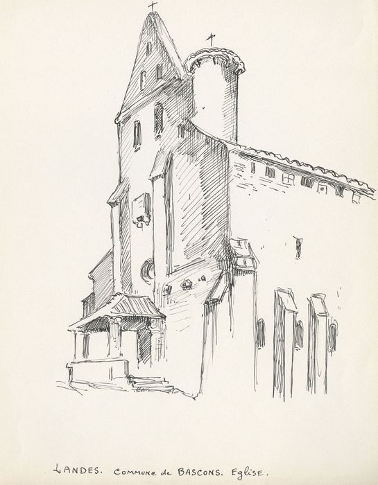 façade ouest (dessin : encre sur papier)