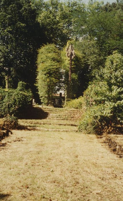 parc, perspective centrale vers la maison