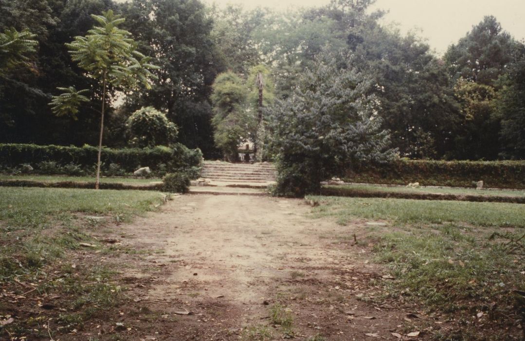 parc, perspective centrale vers la maison