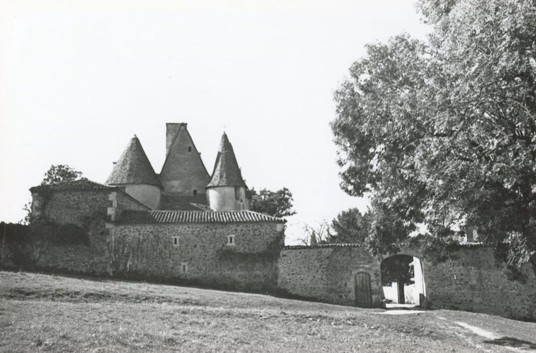 vue partielle du château dans son environnement depuis l’Est