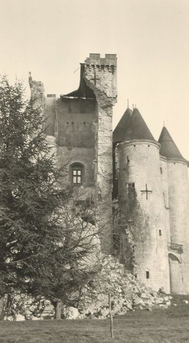 donjon, élévation ouest, vue partielle