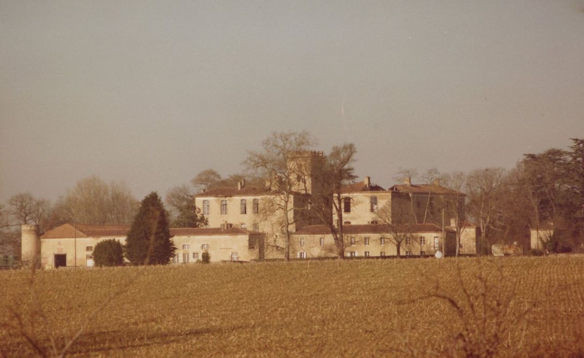 vue générale du château dans son environnement depuis le Sud