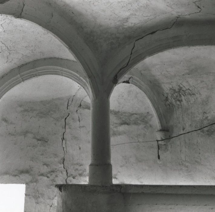 tour polygonale d’escalier, vue générale de la voûte