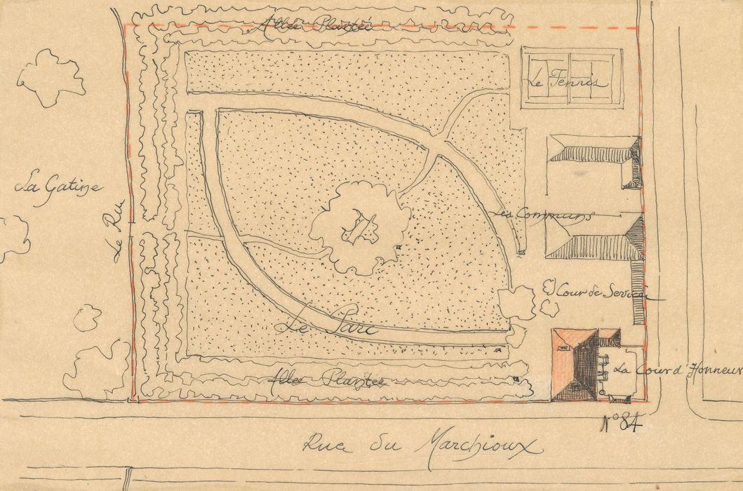 plan d’ensemble (dessin : encre sur calque)