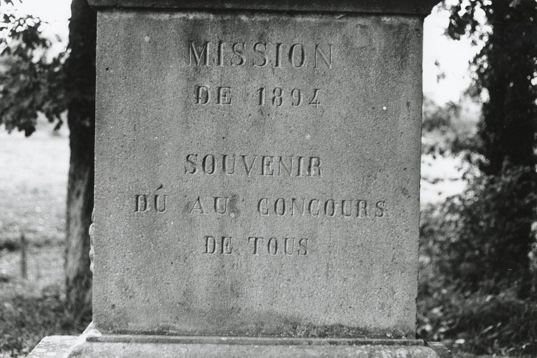 socle, détail de l’inscription