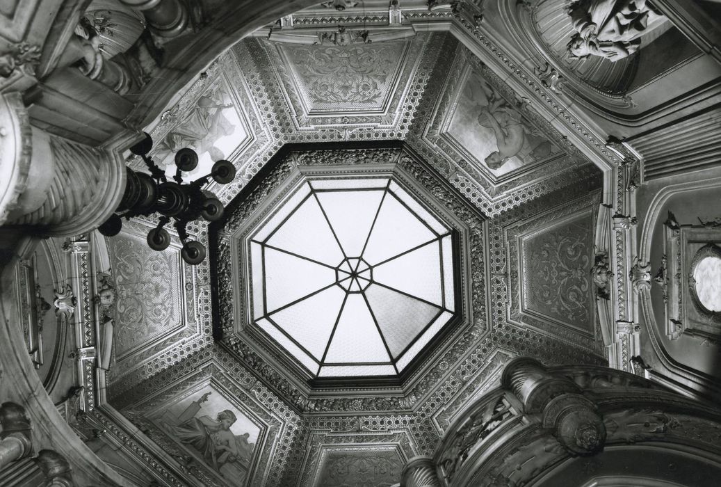 escalier monumental, vue générale de la voûte