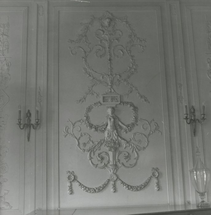 grand salon bleu, lambris de revêtement, détail