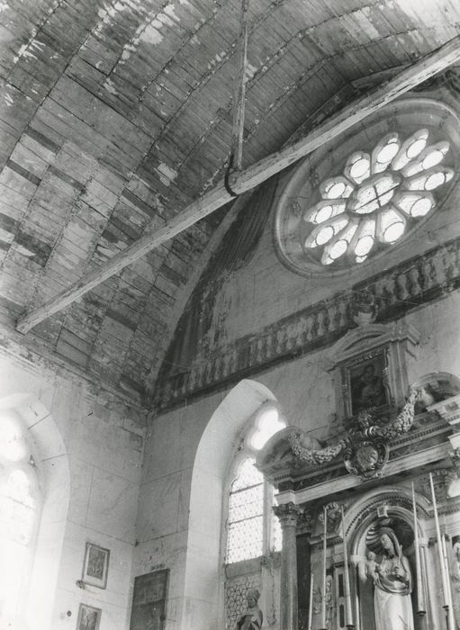 vue partielle de la voûte lambrissée de la chapelle