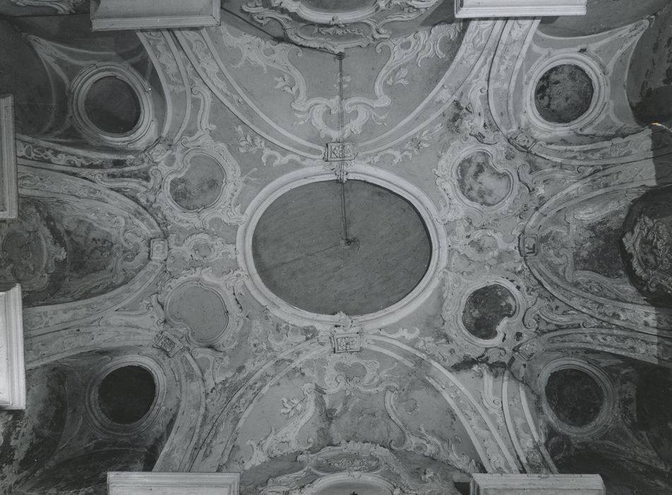 chapelle de la sacristie, vue générale des décors de stucs de la voûte