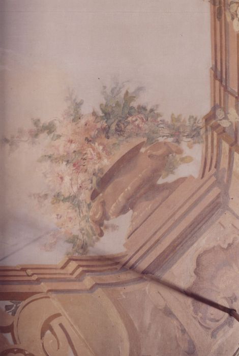 ancienne salle des bouquets, peinture décorative du plafond, détail