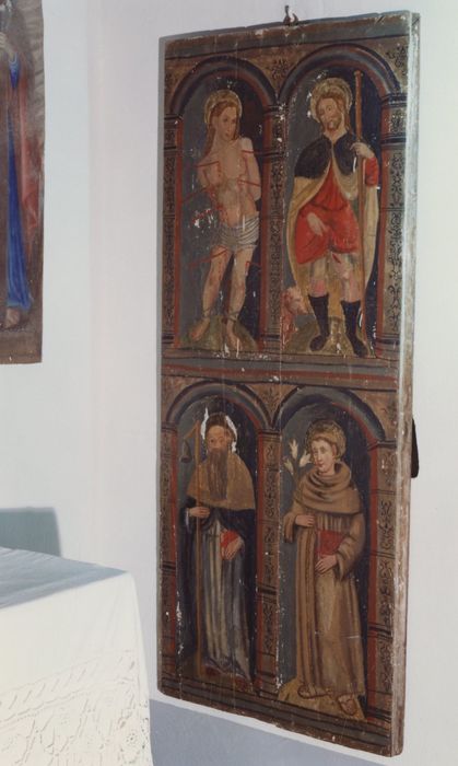 tableau : Quatre saints (saint Roch, saint Sébastien, saint Antoine de Padoue, saint Antoine abbé)