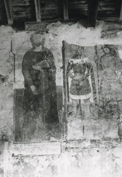 peintures monumentales (mur sud) : Figures de saints et de saintes