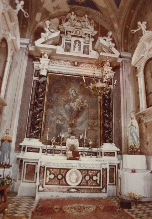 Tableau d’autel : Donation du Rosaire à saint Dominique