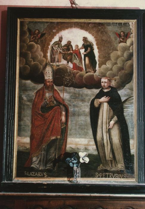 tableau, cadre : saint Lazare évêque et saint Pierre de Vérone