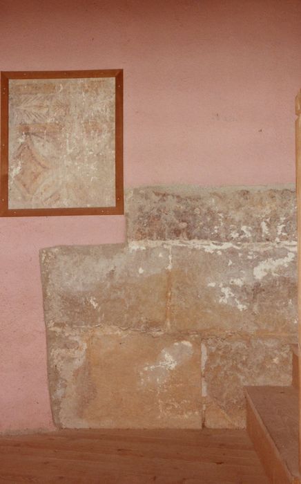 dernier niveau, chambre de l’angle sud-ouest, peinture monumentale décorative (fragments), détail