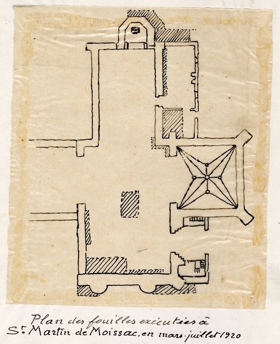 Plan des fouilles (dessin : encre sur calque)